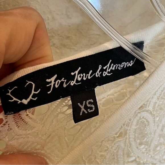 For Love & Lemons Lulu Lace Mini Dress in Off White size XS - Picture 7 of 11